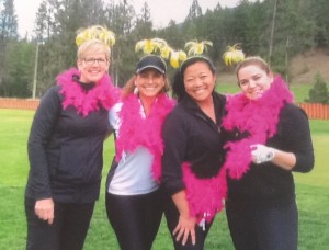 The Twee-Tee Birdies (Paula Overguard, Rhonda Halyn, Gay Saruwatari, & Taylor Chartrand) one of the many teams taking part in the 1st annual WHCA Golf Tournament 